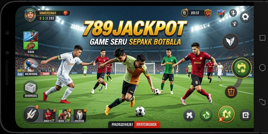 Gameplay seru sepak bola dalam 789JACKPOT yang menegangkan.