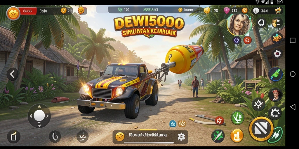 Tampilan gameplay DEWI5000 yang menampilkan simulasi kehidupan sehari-hari.