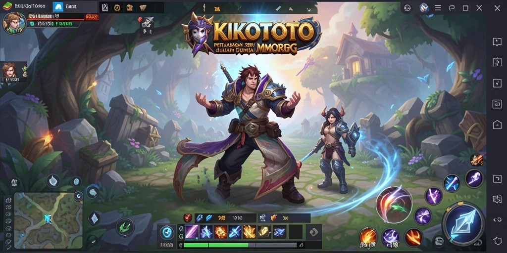 Gameplay KIKOTOTO yang menakjubkan dengan pertempuran seru.