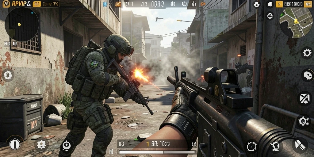 Gameplay RPVIP2 yang seru dengan aksi tembak-menembak.